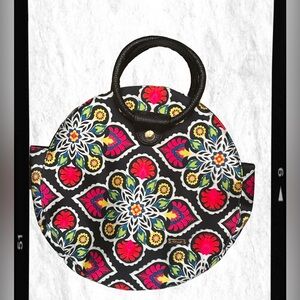 Chula Round Handbag – Bold Floral Print, Luxury Boho Style